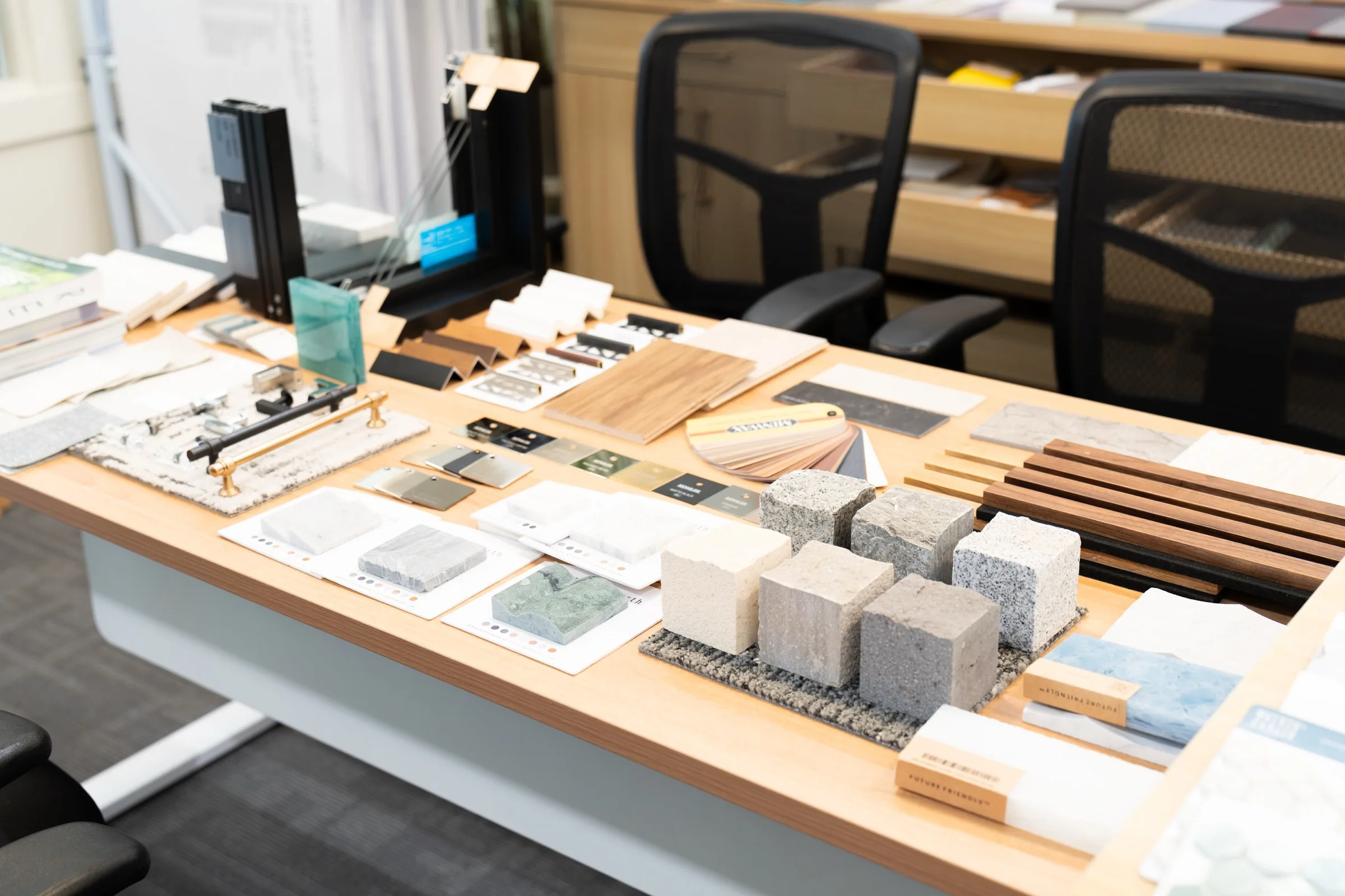 The material selection area at the Richmond studio