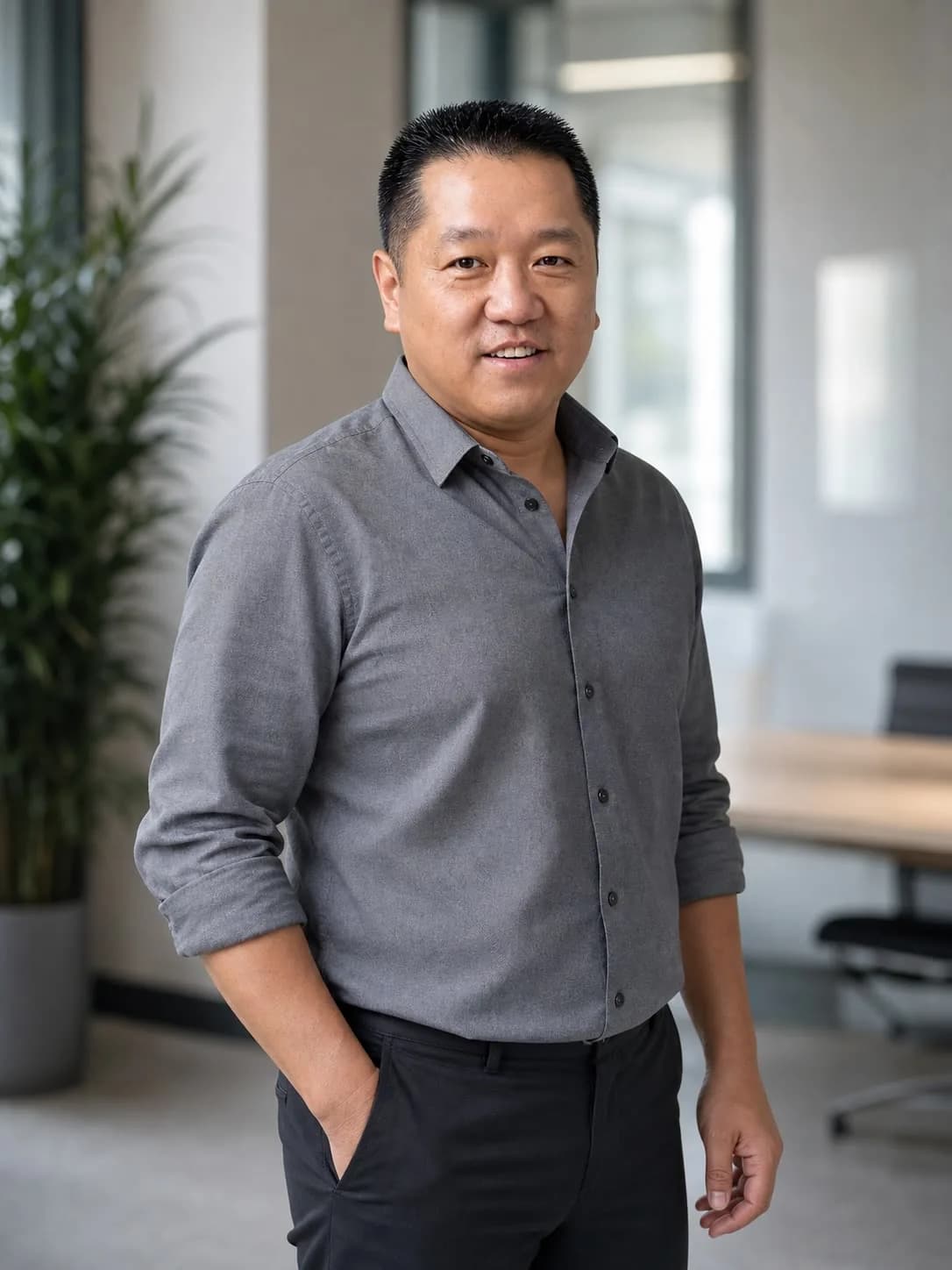 Ivan Gu in the Rely office
