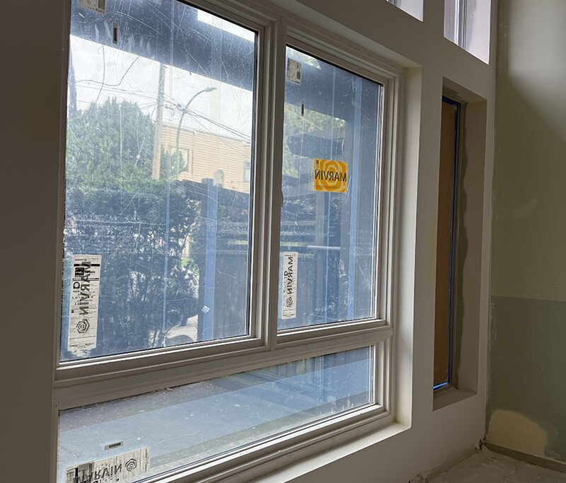 rely construction commercial projects 3696 West 8th Ave Particles Coffee Shop mid construction 3