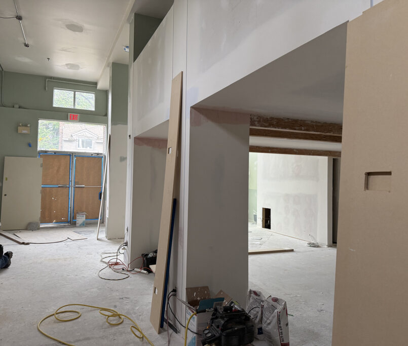 rely construction commercial projects 3696 West 8th Ave Particles Coffee Shop mid construction 5