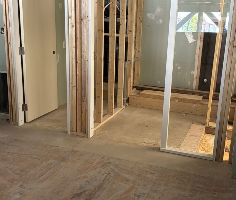 rely construction commercial projects 3696 West 8th Ave Particles Coffee Shop mid construction 13