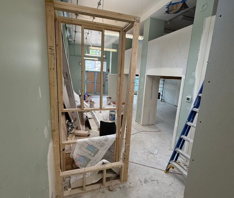 rely construction commercial projects 3696 West 8th Ave Particles Coffee Shop mid construction 14