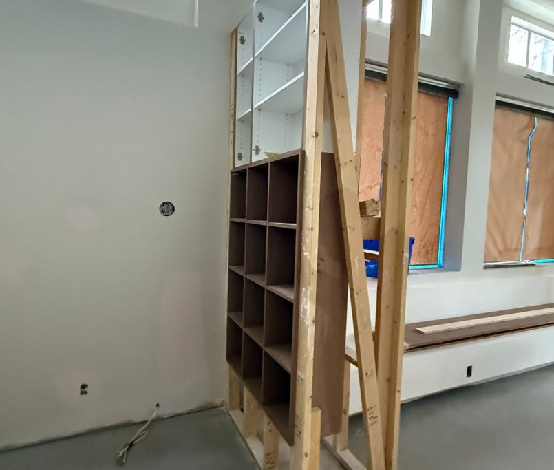 rely construction commercial projects 3696 West 8th Ave Particles Coffee Shop mid construction 9 1