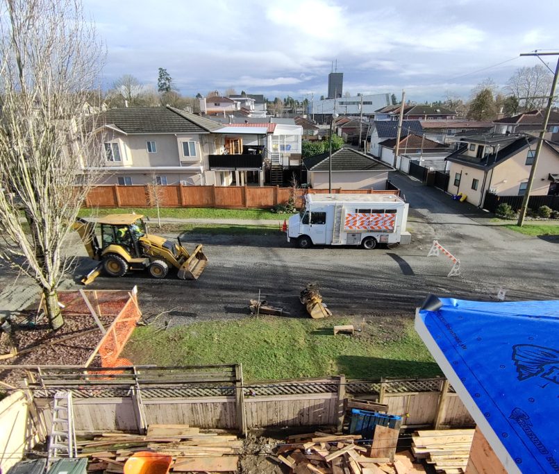 rely construction laneway projects 7045 culloden street Laneway mid construction 20